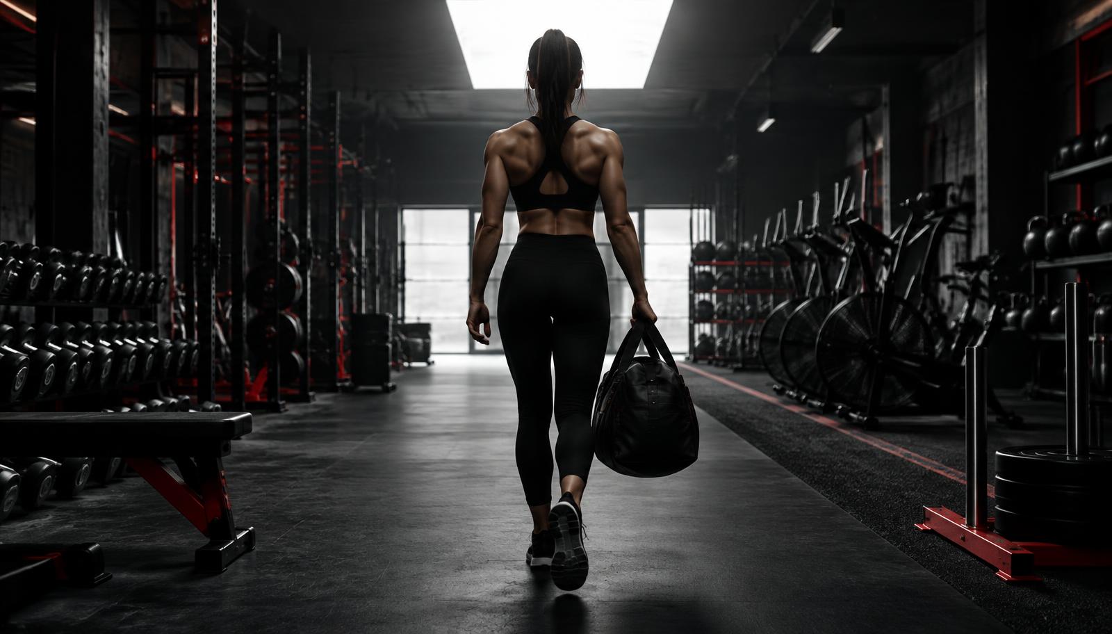 Atleta entrando en el gimnasio
